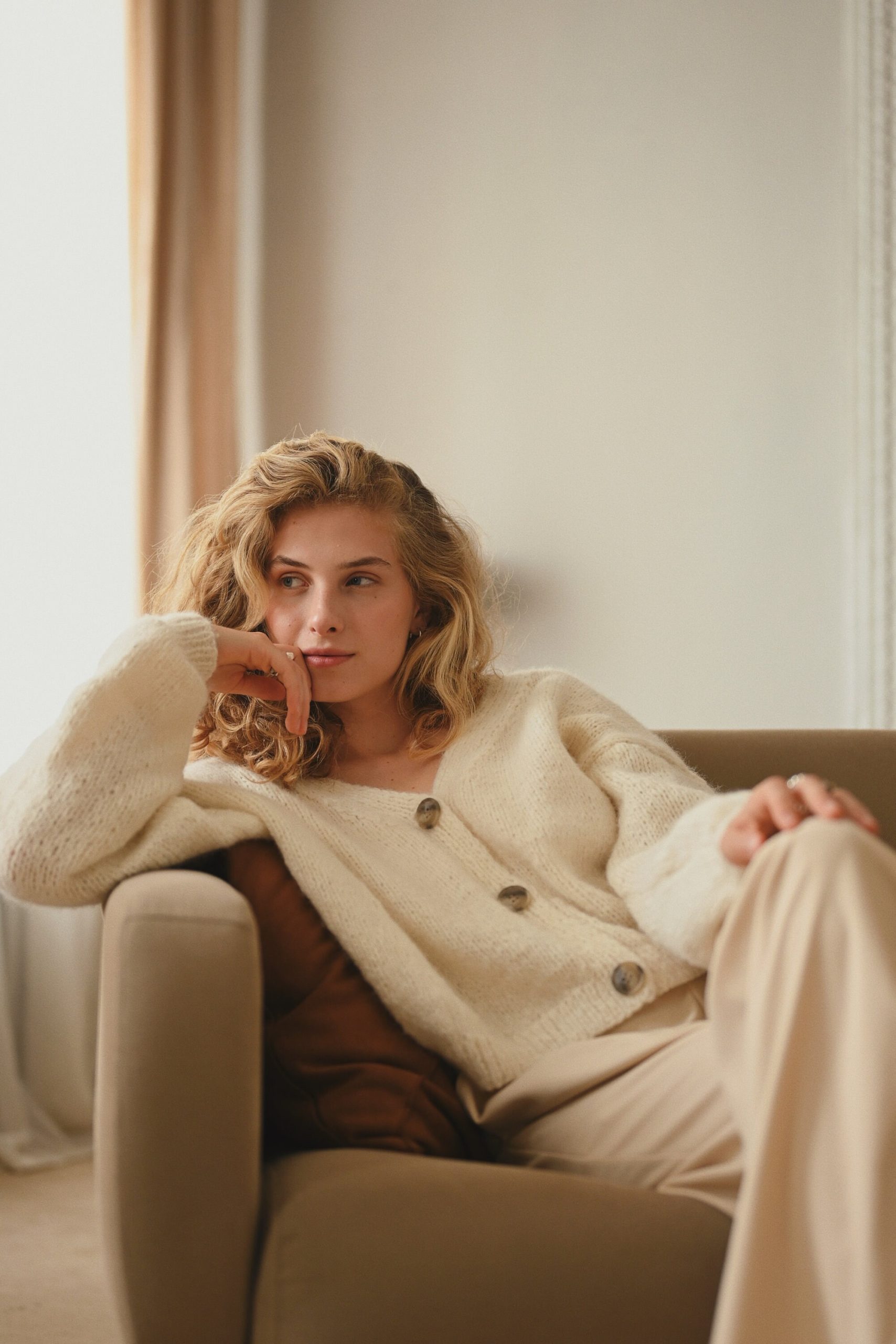 Handcrafted Alpaca Cardigan: Grey Merino Wool Knitwear