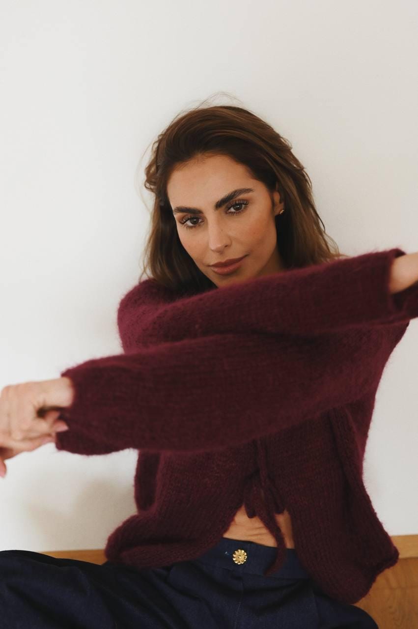 Handmade Mohair Knit Cardigan: Cozy Lightweight Sweater