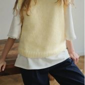 Hand-knitted Mohair Yellow Vest: Women's Cozy Knitwear
