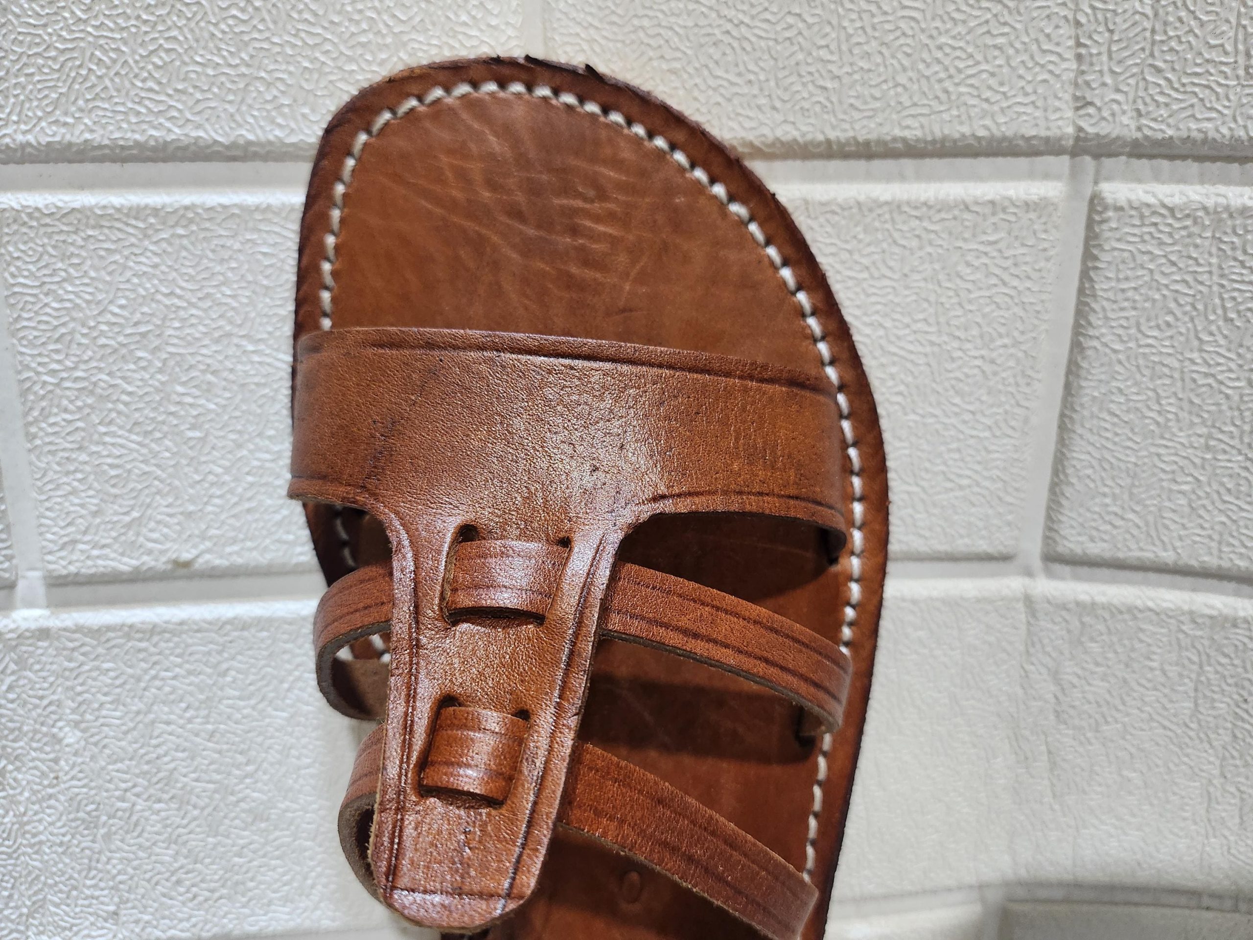 Handmade Moroccan Leather Sandals For Women – Brown Flat Summer Sandals With Toe Loop & Ankle Strap – Boho Travel Shoes Eu 37 To 42