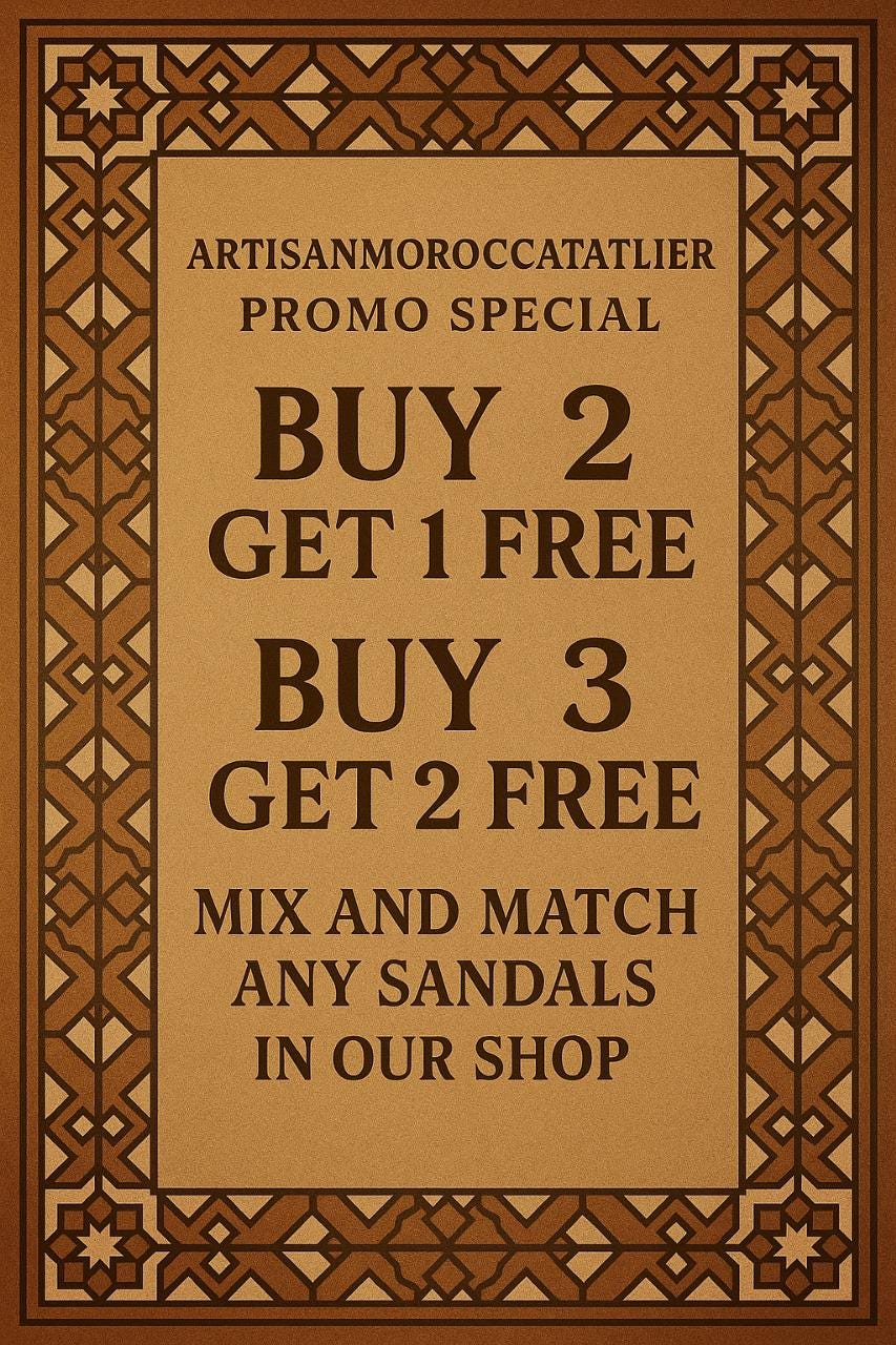 Handmade Moroccan Brown Leather Sandals – Cross Strap Flat Slides Women