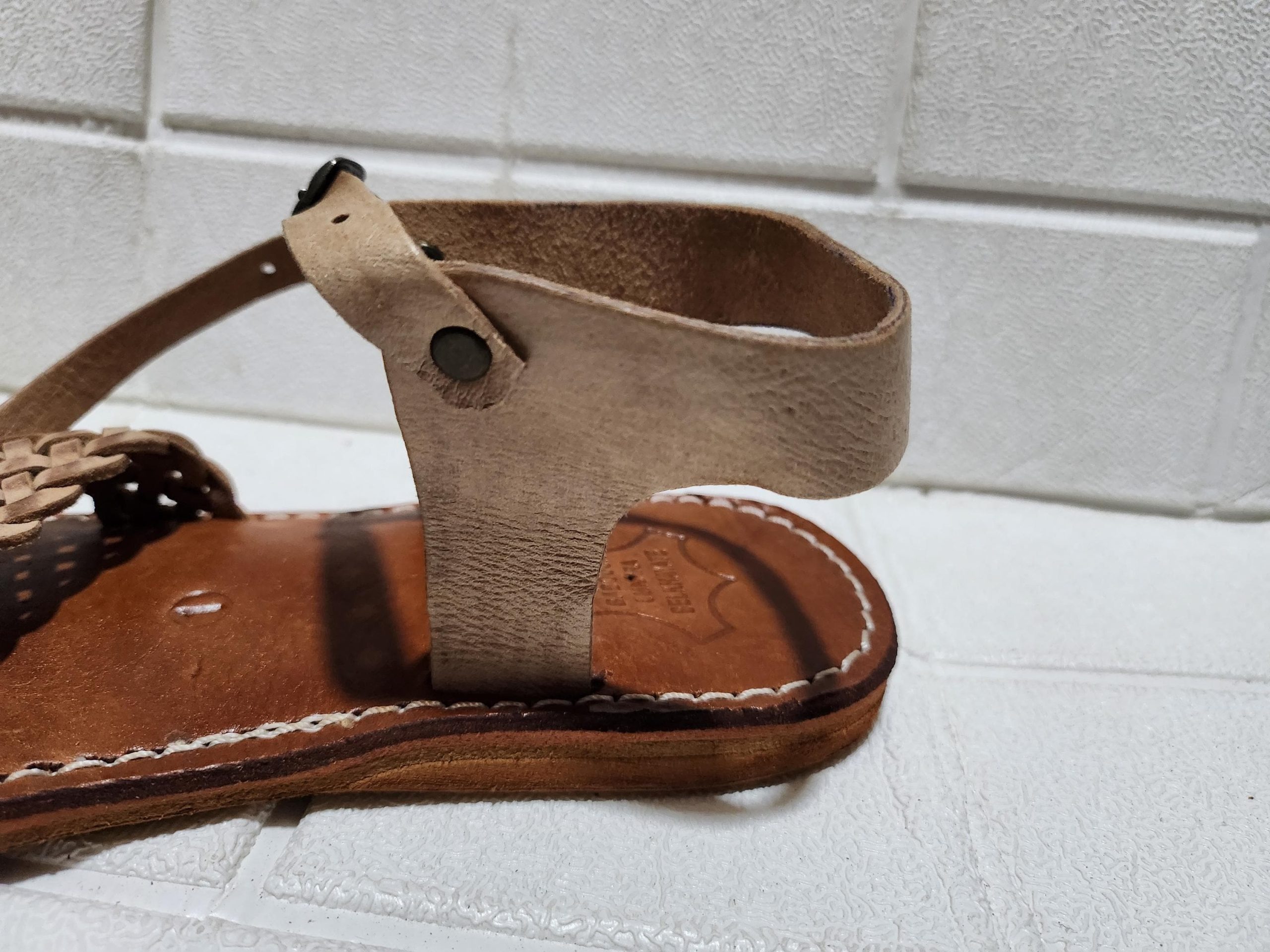 Handmade Moroccan Leather Sandals – Braided Flat Sandals For Women – Natural Tan Summer Shoes With Ankle Strap – Artisanmoroccatelie