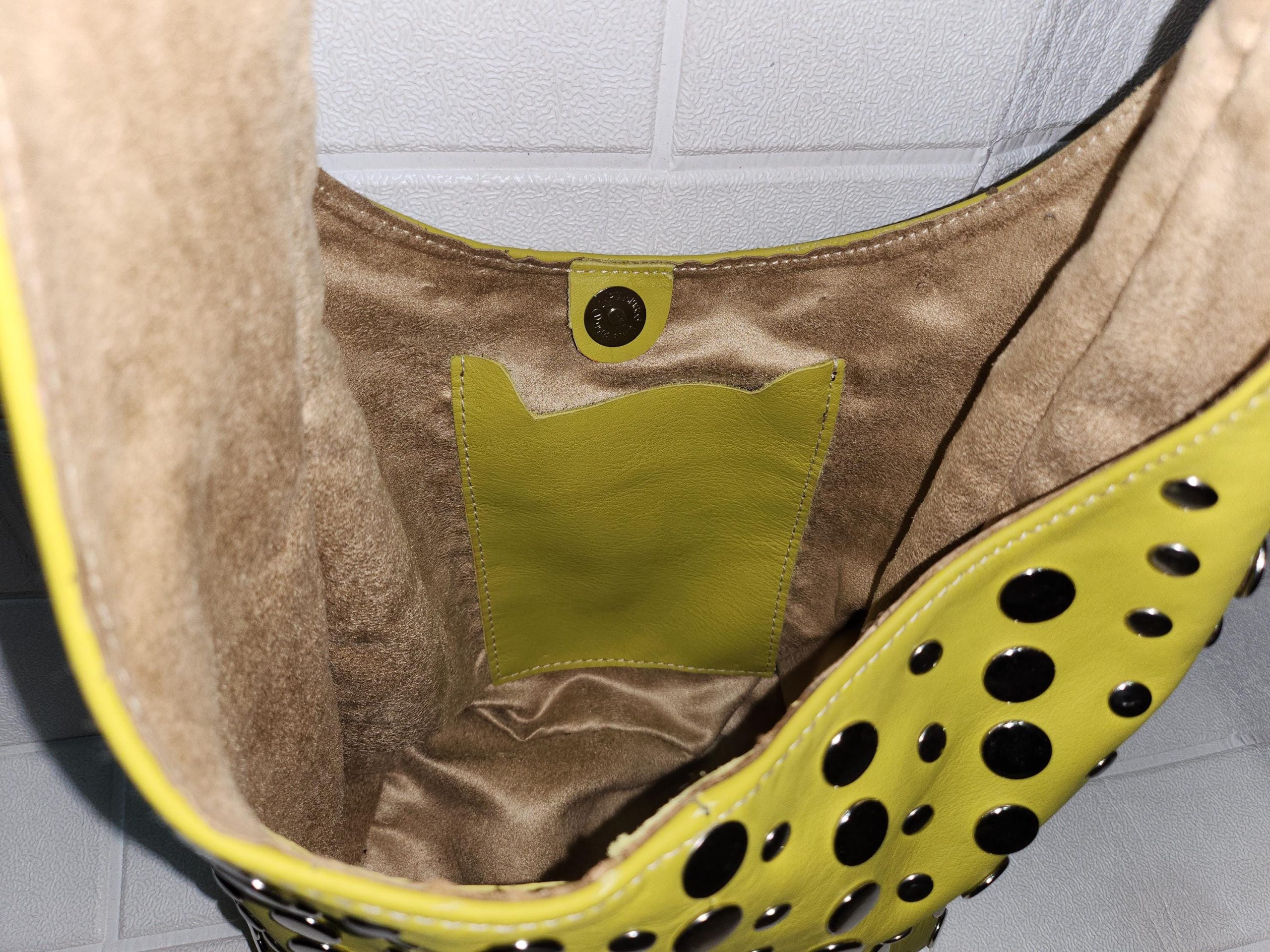 Moroccan Leather Tote – Pistachio Green Studded Shoulder Bag | Handmade Boho Purse | Artisan Shopper | Large & Small Sizes Available