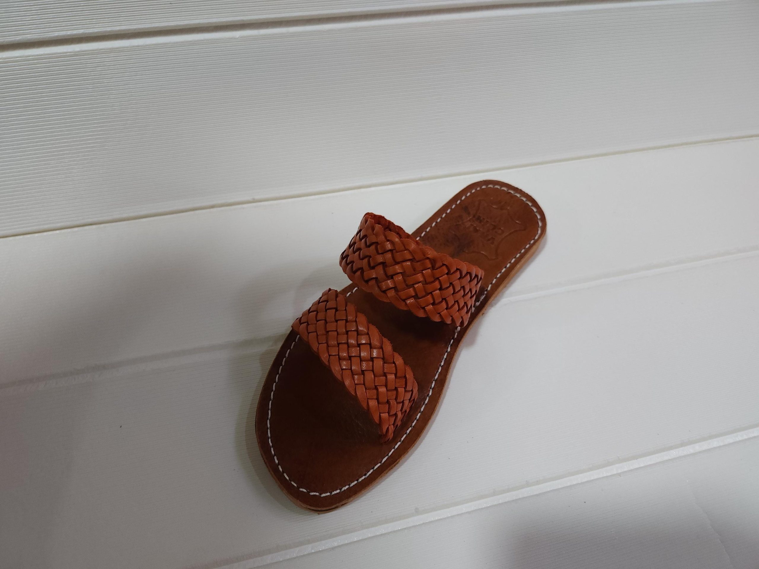 Handmade Moroccan Leather Sandals – Woven Double Strap Flat Slides – Boho Summer Slippers For Women – Comfy Brown Artisan Shoes (eu 37–42)