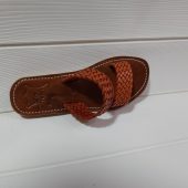 Handmade Moroccan Leather Sandals – Woven Double Strap Flat Slides – Boho Summer Slippers For Women – Comfy Brown Artisan Shoes (eu 37–42)