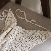 Milky Collar With Front Closure Tie, Dressy Collar Accessory, Removeable Neck Accessorize For Women, Openwork Peter Pan Collar Necklace