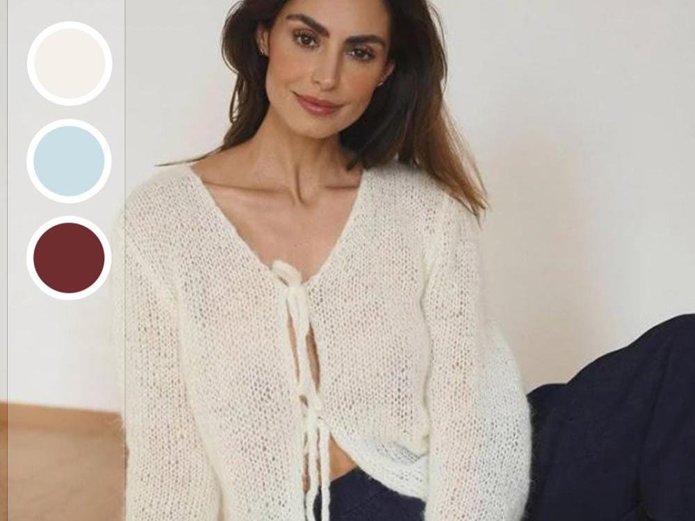 Handmade White Mohair Knit Cardigan: Cozy Lightweight Sweater