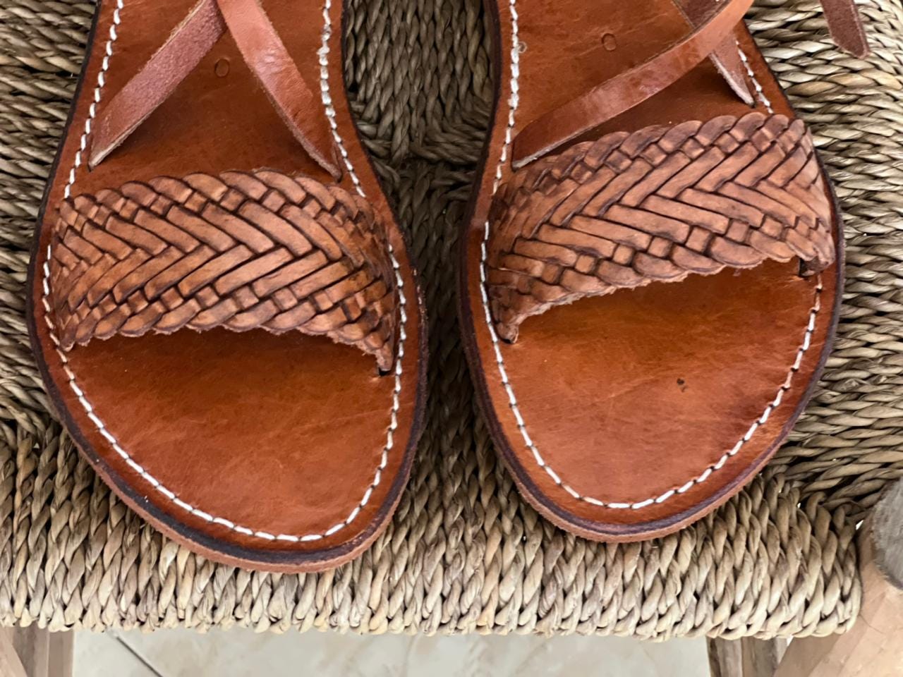 Handmade Moroccan Leather Sandals Women – Brown Flat Strappy Toe Loop Shoes