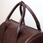 Leather Duffle Bag With Lining Inside / Round