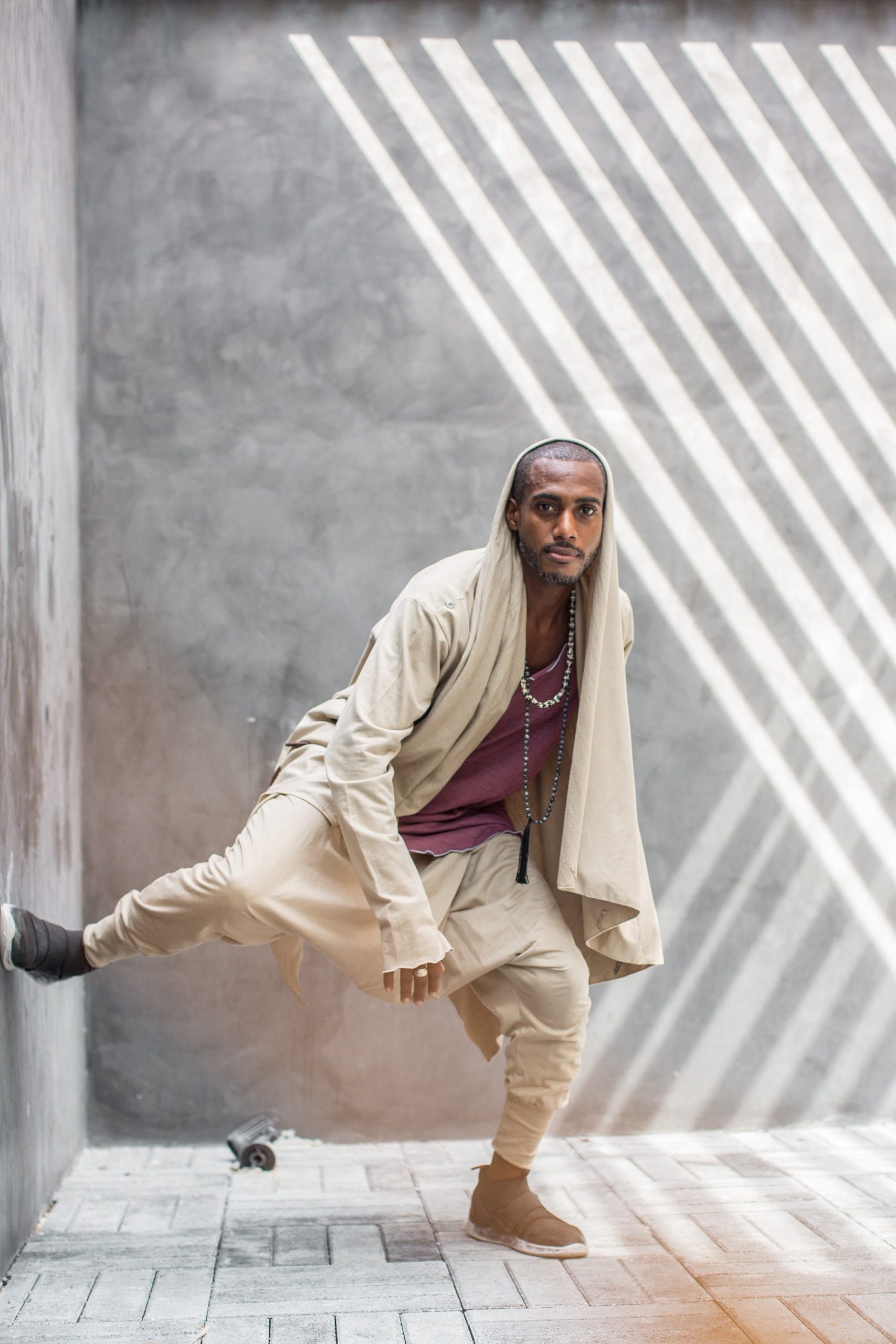 Men's Jedi Style Cotton Hoodie: Burning Man Robe