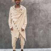 Men's Jedi Style Cotton Hoodie: Burning Man Robe