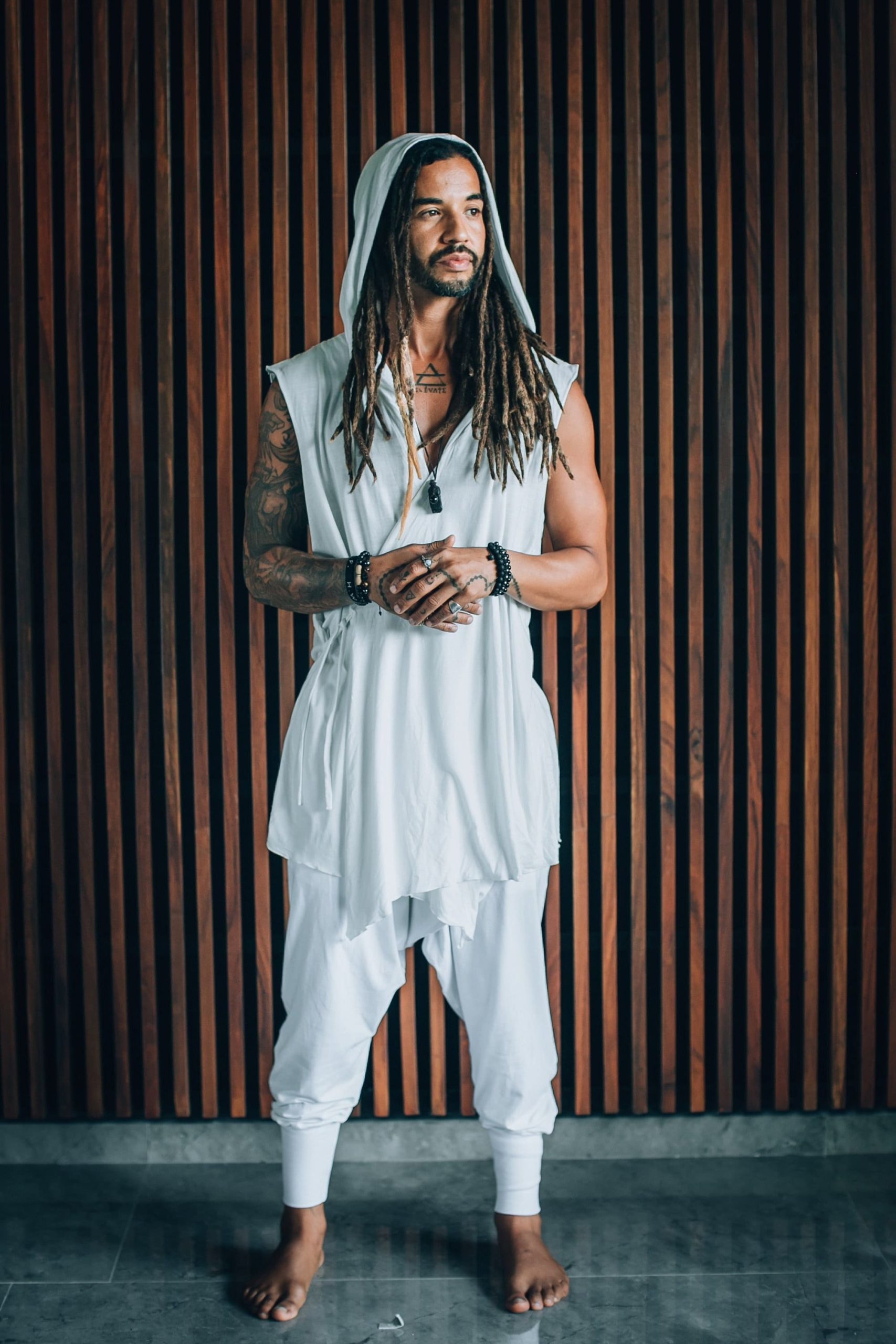 Bamboo Hooded Kimono Robe: Jedi Cosplay Yoga Festival