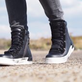 Men's Genuine Leather Sneakers Boots Mens Black For