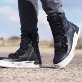 Men's Genuine Leather Sneakers Boots Mens Black For
