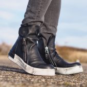 Men's Genuine Leather Sneakers Boots Mens Black For