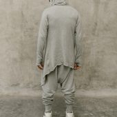 Misty Grey Jedi Style Cotton Hoodie: Dystopian Festival