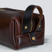 Horween Leather Dopp Kit Bag In Brown Chromexcel