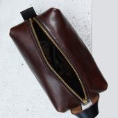 Horween Leather Dopp Kit Bag In Brown Chromexcel