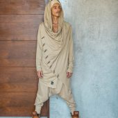 Men's Jedi Style Cotton Hoodie: Burning Man Robe