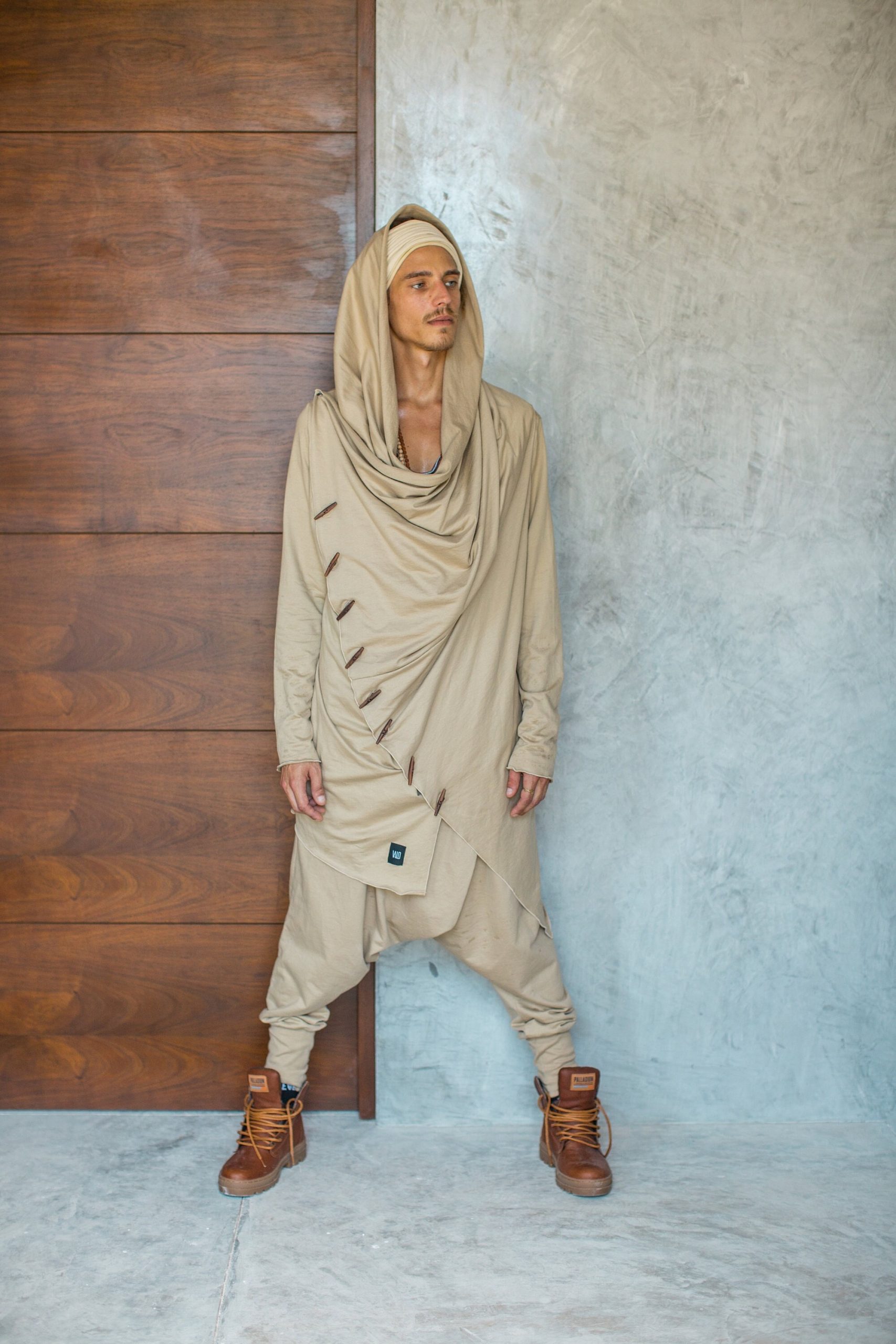 Men's Jedi Style Cotton Hoodie: Burning Man Robe