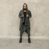 Stonewashed Grey Jedi Hoodie: Cotton Festival Robe