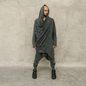 Stonewashed Grey Jedi Hoodie: Cotton Festival Robe