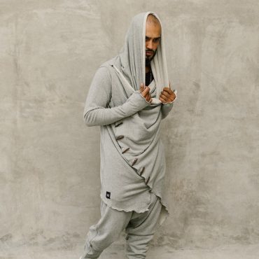Misty Grey Jedi Style Cotton Hoodie: Dystopian Festival