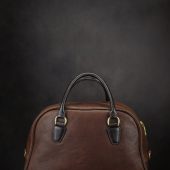 Brown Leather Duffle Bag: Brass Hardware Mens Weekender