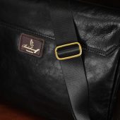 Black Leather Laptop Messenger Bag: Personalized Groomsmen Gift