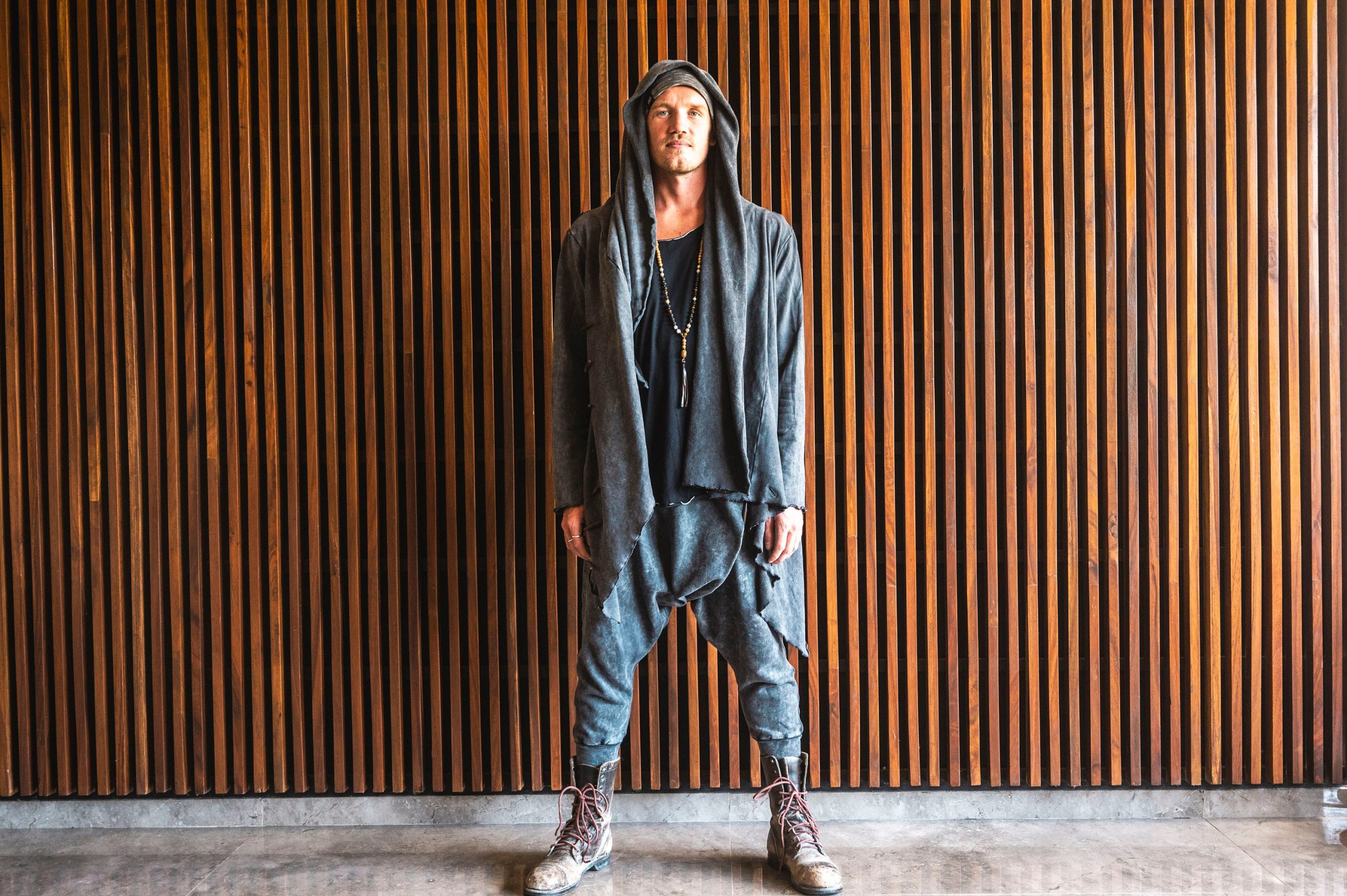 Stonewashed Grey Jedi Hoodie: Cotton Festival Robe