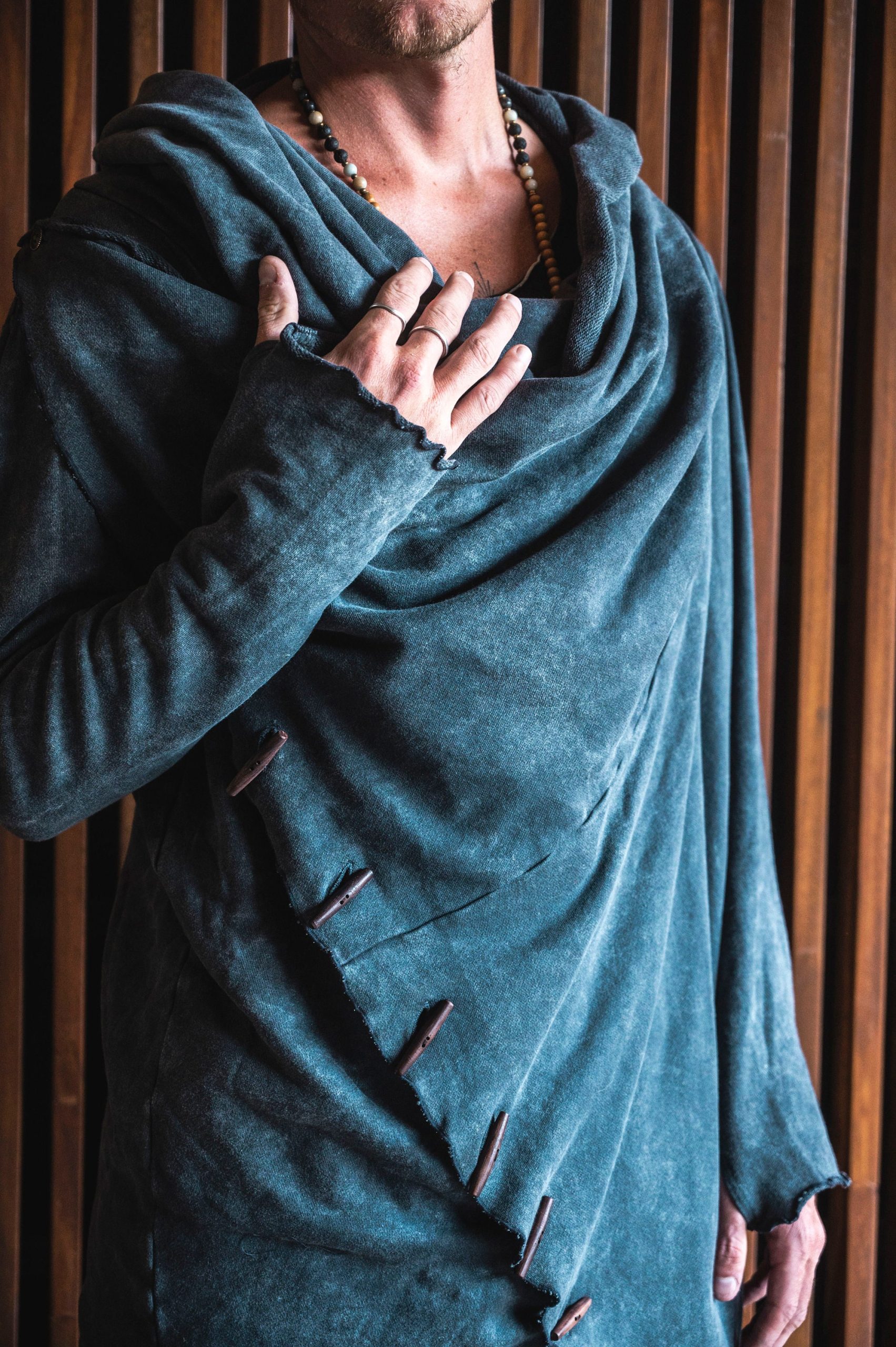 Stonewashed Grey Jedi Hoodie: Cotton Festival Robe