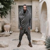 Night Shade Jedi Hoodie: Cotton Dystopian Robe Burning