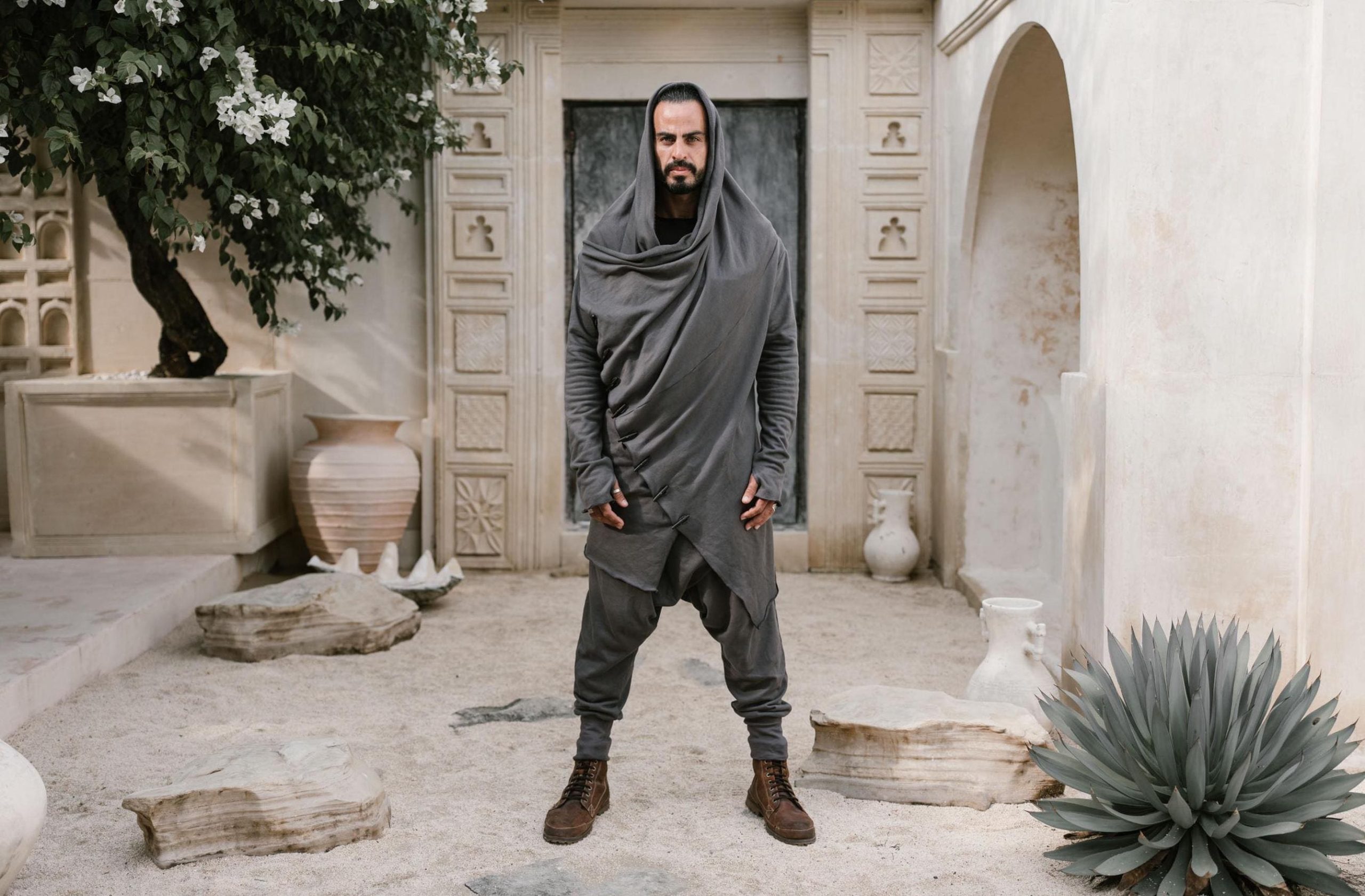 Night Shade Jedi Hoodie: Cotton Dystopian Robe Burning