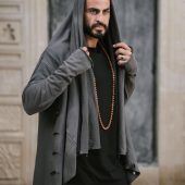 Night Shade Jedi Hoodie: Cotton Dystopian Robe Burning