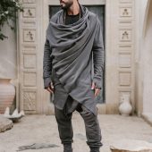 Night Shade Jedi Hoodie: Cotton Dystopian Robe Burning