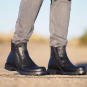 Men S Black Leather Combat Boots Handmade High