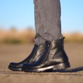 Men S Black Leather Combat Boots Handmade High