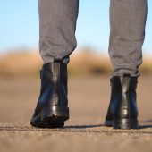 Men S Black Leather Combat Boots Handmade High